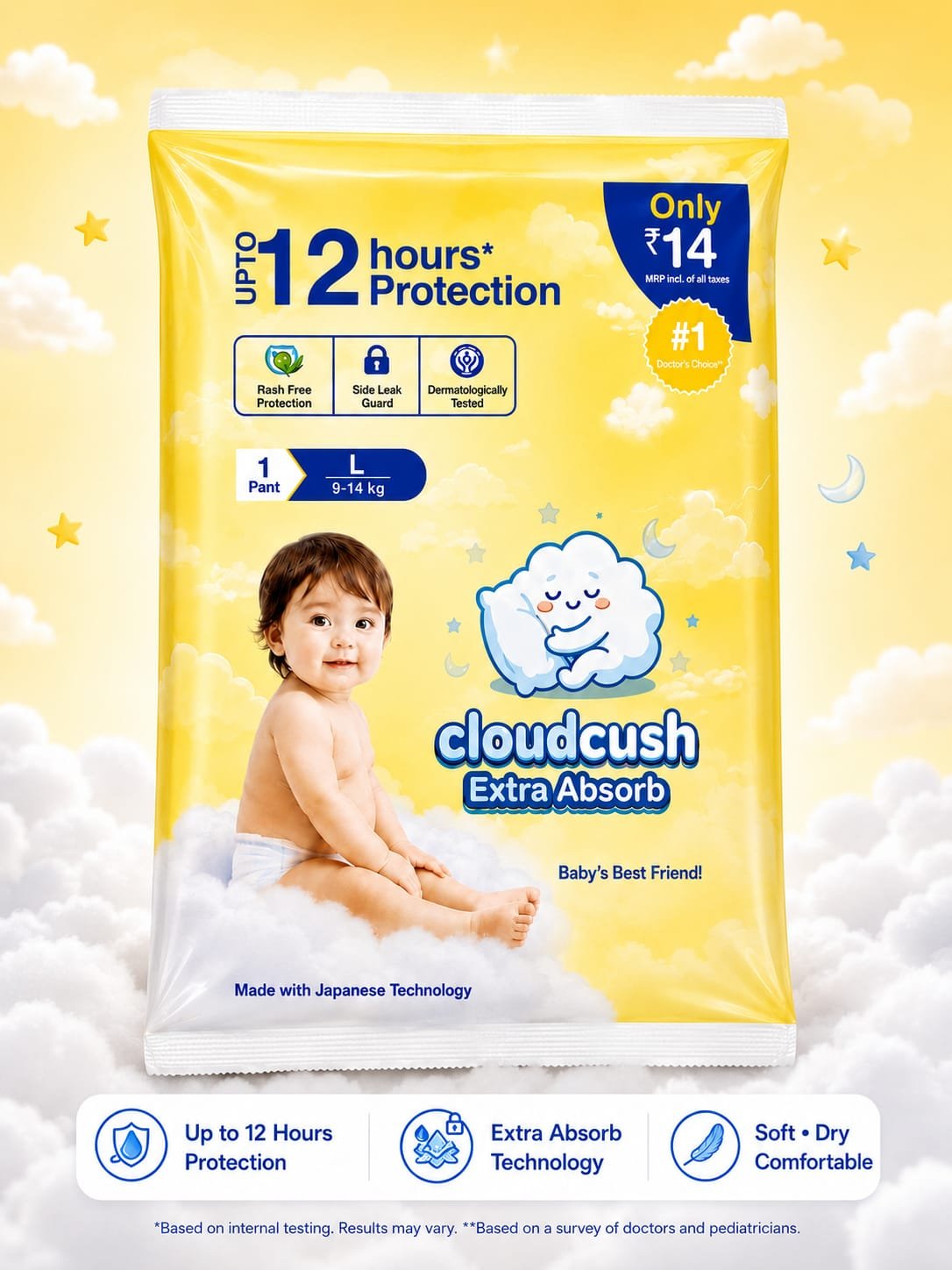 CloudCush Extra Absorb baby diaper