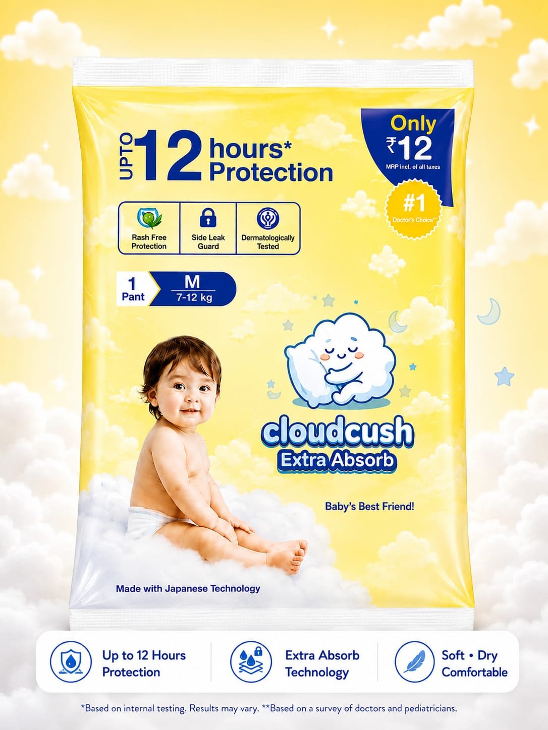 CloudCush Extra Absorb baby diaper