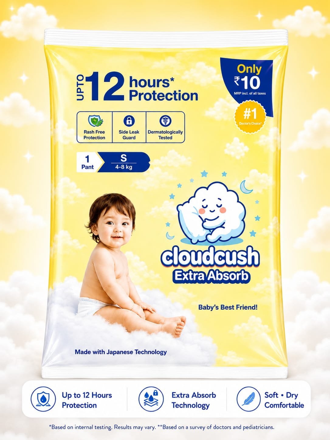 CloudCush Extra Absorb baby diaper